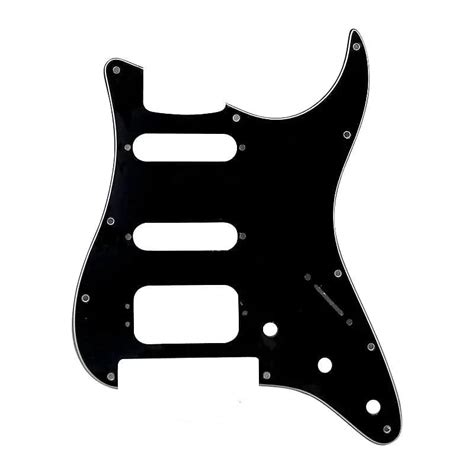 Floyd Rose Strat Hss Pickguard 11 Hole 3 Ply Black Reverb