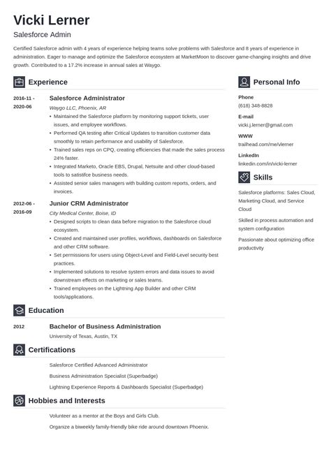 Salesforce Resume Templates Web You Re In The Right Place