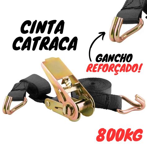 Cinta Catraca Amarrar Carga 800kg 25mm 4 60 Metros Para Amarrar Carga