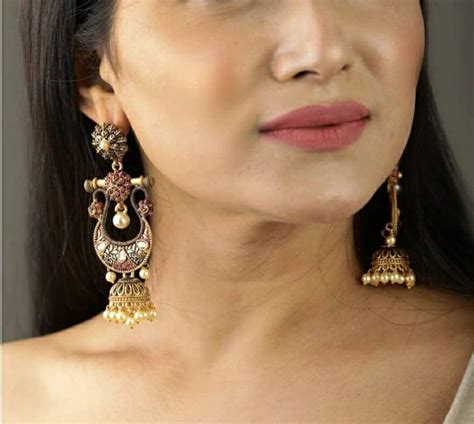 Gold Jhumka Pearl Jhumka Antique Jhumka Two Tone Jhumka Ghungroo