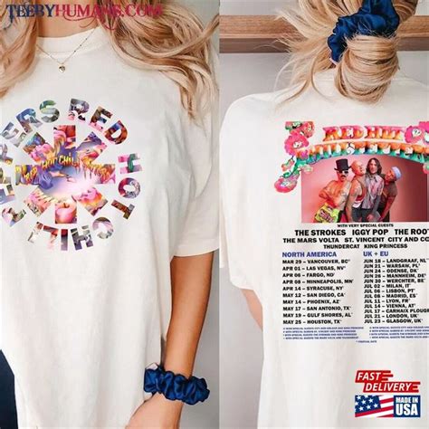 Red Hot Chili Peppers Tour T Shirt Ver Shirt Rhcp Concert Classic Red Hot Chili Peppers