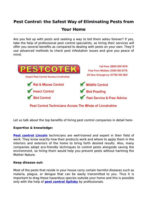 Pest Control The Safest Way Of Eliminating Pests From Your Home By