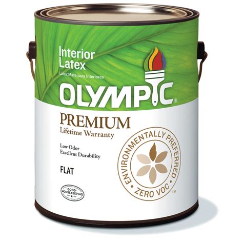 Shop Olympic Ultra White Flat Latex Interior Paint Actual Net Contents 124 Fl Oz At