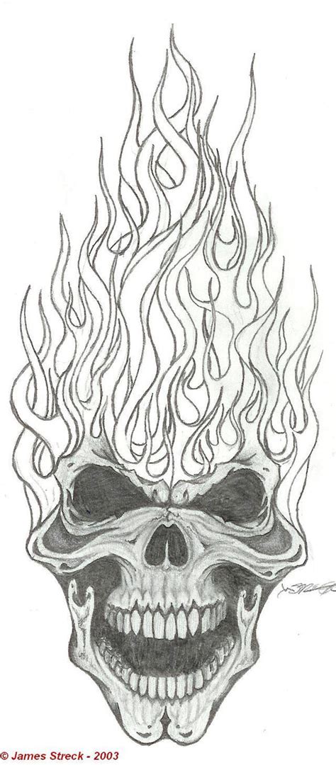 Skull In Flames I By Jamesstreck On Deviantart