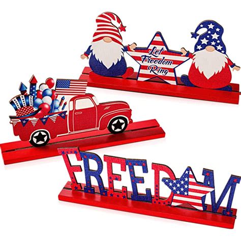 The Holiday Aisle® 3 Pieces Patriotic Table Decoration Signs Memorial