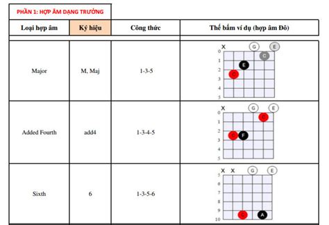 Cấu Tạo Các Loại Hợp âm Và Thế Bấm Trên đàn Guitar Học đàn Ghi Ta