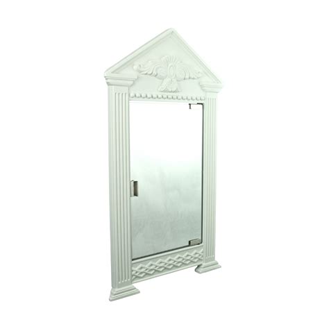 White Urethane Corner Medicine Cabinet Premium Mirror Ready To Paint Wall Mount Medicine