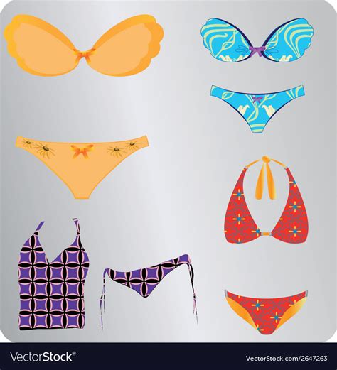 Four Different Lingerie And Swimsuit Royalty Free Vector