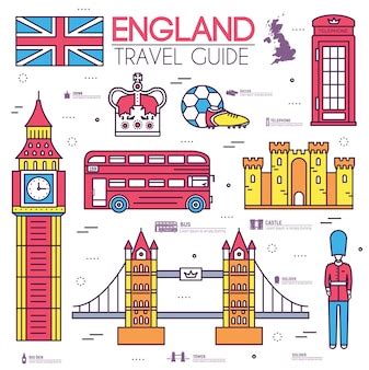 Premium Vector | Country england travel vacation guide of goods