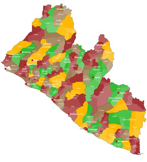 Counties Of Liberia Mappr