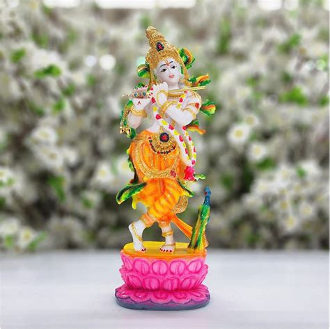 Lord Krishna Statue In Marble Dust Krishna Sculpture Standing Krishna