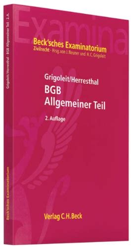 BGB Allgemeiner Teil Neuner Jörg Grigoleit Hans Christoph