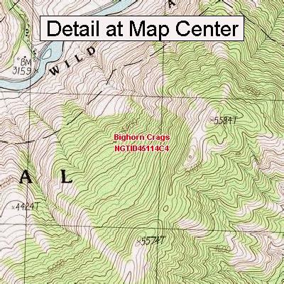 Amazon Usgs Topographic Quadrangle Map Bighorn Crags Idaho