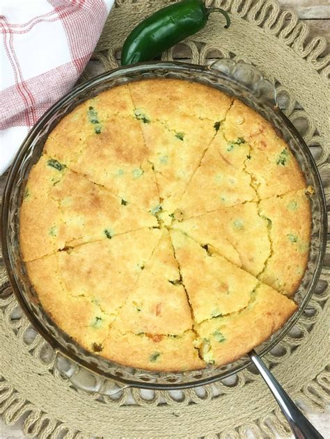 Easy Homemade Mexican Cornbread Made With Cornmeal Sour Cream Cheddar Cheese Cream Corn And