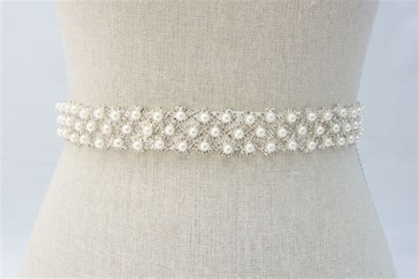 Pearl Bridal Sash Bridal Belt Rhinestone Sash Bridal Sash Wedding