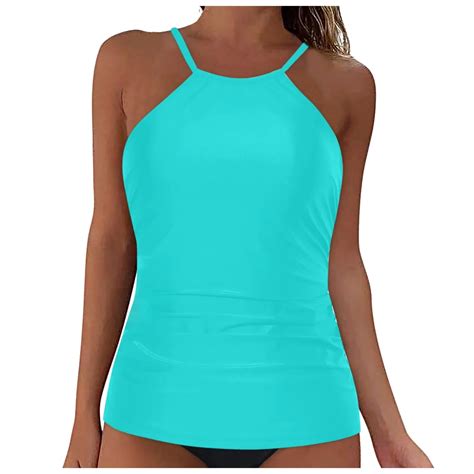 Women Lace Up Swimwear Tops Underwire Full Coverage Bikini Top Push Up Swim Crop Top Tie Back