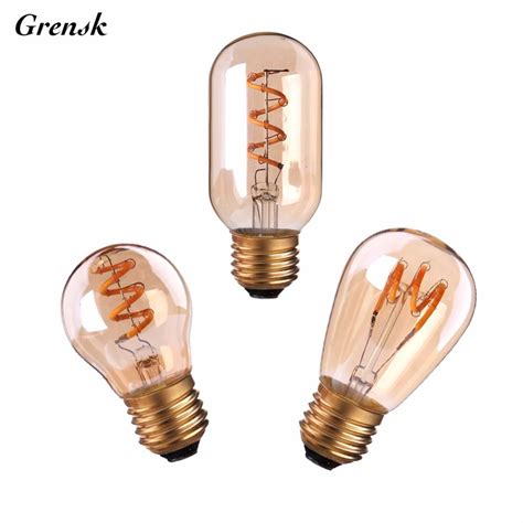 G45 T45 St45flexible Spiral Edison Led Filament Light Bulb3w 2200kretro Vintage Lamps