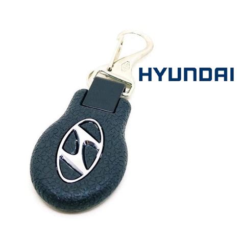 Chaveiro Automotivo Preto Hyundai Mosquet O E Logo Nos Dois Lados