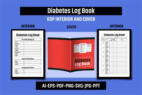 Diabetes Log Book KDP Interior Cover Graphic By Shamsul75 Creative