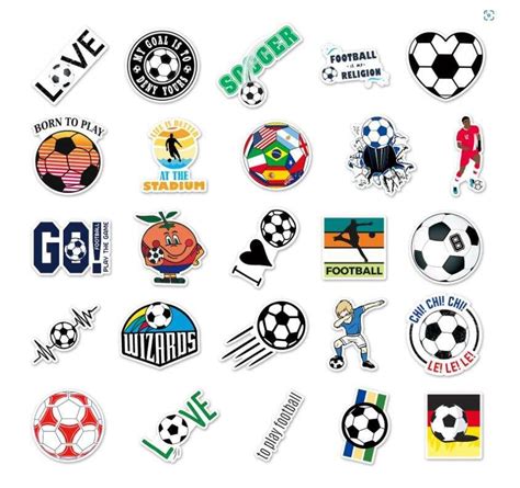 Sports Themed 50 Diecut Sticker Pack Unique Soccer Football Sticker Decor Boys Soccer T