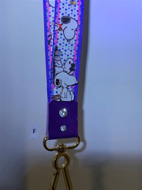 Snoopy Lanyard Made With Pin Ribbon Genuine Leather Premium Etsy