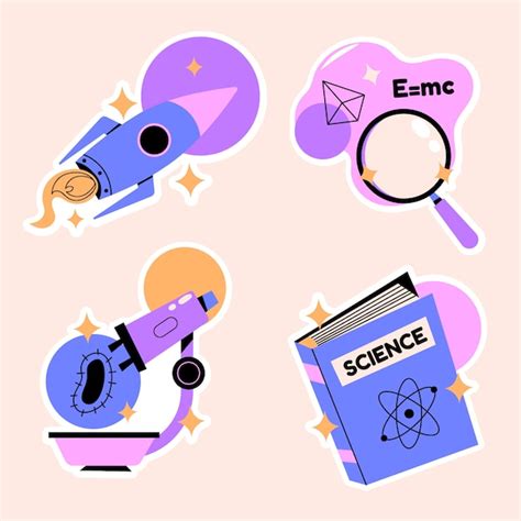 Free Vector | Naive science sticker set