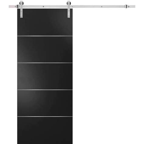 Sartodoors 0020 42 In X 96 In Flush Black Finished Wood Barn Door