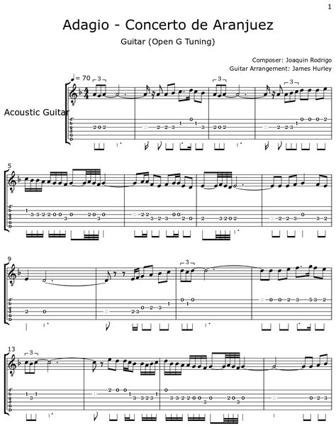 Adagio Concerto De Aranjuez Sheet Music For Acoustic Guitar