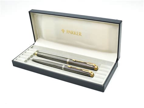 Vintage Parker 75 Sterling Silver Fountain Pen & Ballpoint Pen Set ...