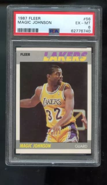 1987 88 FLEER 56 Magic Johnson PSA 6 Carte Basketball Grade NBA 87 88