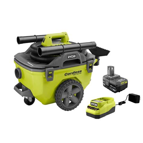 Ryobi 18v One 6 Gallon Wet Dry Vacuum Kit With 4 0 Ah Battery The