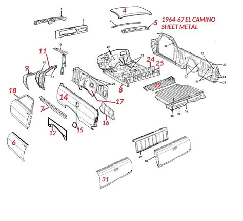 64-67 ELCAMINO SHEETMETAL – Chicago Muscle Car Parts , Inc.