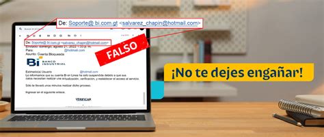 Mantente alerta Con este tipo de correos electrónicos y sitios web falsos