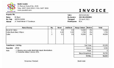 Contoh Invois Claim Contoh Invoice Yang Penting Digunakan Dalam Hot