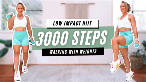 Min Low Impact Hiit Walk With Weights Steps Workout Youtube