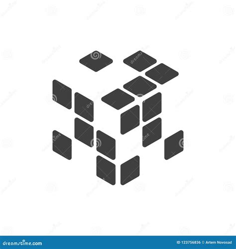 Logo of the Rubik Cube with Empty Cells. Vector Illustration on White ...