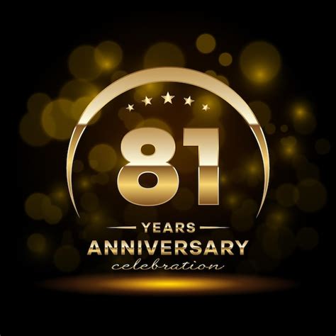 Premium Vector 81th Anniversary Logo Design With Golden Color And