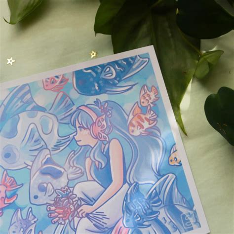 Angel Fish Art Print Etsy
