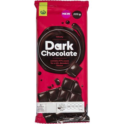 Woolworths Dark Chocolate Block 200g Woolworths