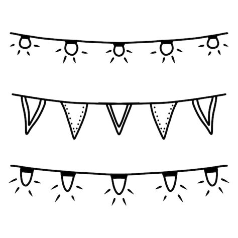 Premium Vector A Unique Set Of Handdrawn Garlands For The Holidays