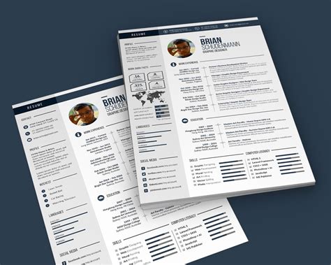 Simple + Infographic Resume Template – Best 2 Layout Resume