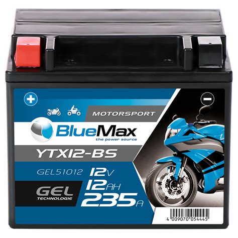 Bluemax Ctx Bs Motorradbatterie Gel V Ah Ytx Bs Batterie