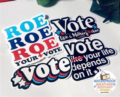 Vote Blue Sticker Set 2024 Voting Sticker Pack Waterproof Vinyl