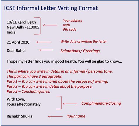 Icse Formal Letter Format Letter Writing Format Formal Letter