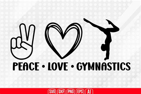 Peace Love Gymnastics Svg Graphic By Teeking Creative Fabrica