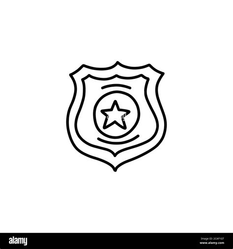 Police Badge Doodle Icon Vector Illustration Stock Vector Image And Art