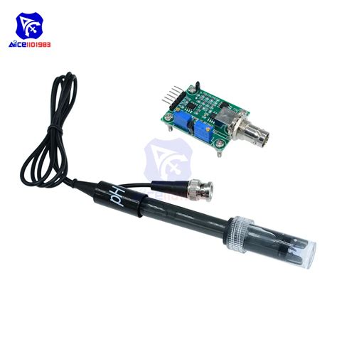 Diymore Liquid Ph0 14 Value Detect Sensor Module With Ph Electrode Probe Bnc For Arduino