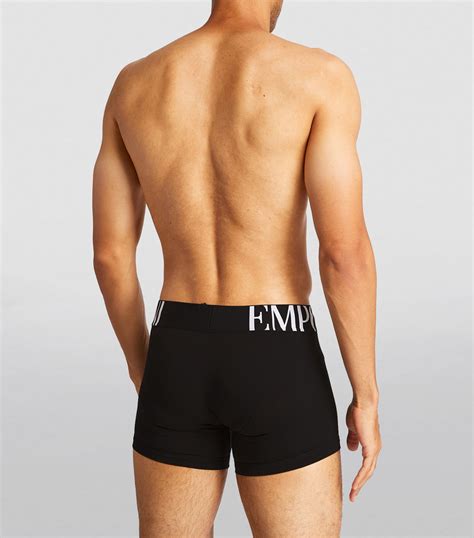 Mens Emporio Armani Black Stretch Cotton Logo Boxer Briefs Harrods Uk