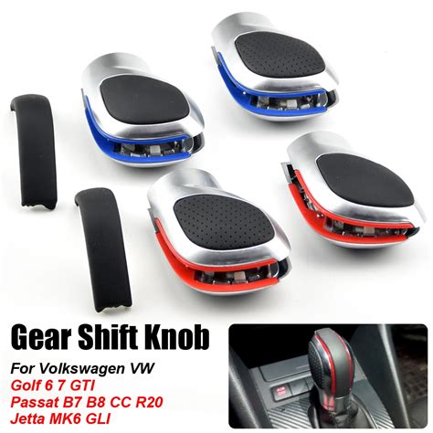 Dsg Gear Shift Knob Chrome With Leather Gearbox Shift Lever Cover For Vw Golf 6 7 R Passat B7 B8