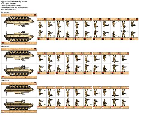 Egyptian Mechanized Infantry Platoon Paper Miniature